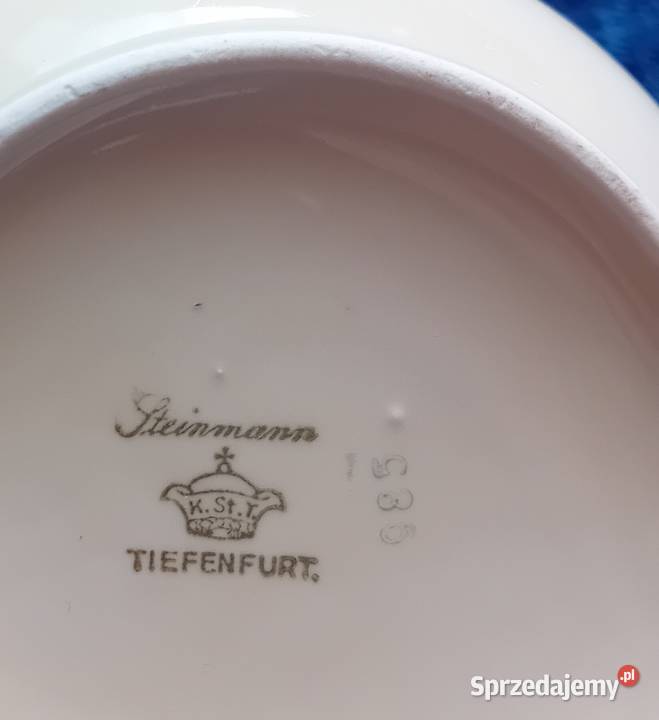 Cukierniczka Kuno Steinmann Tiefenfurt Sygnatura Porcelana i szkło Koźminek sprzedam