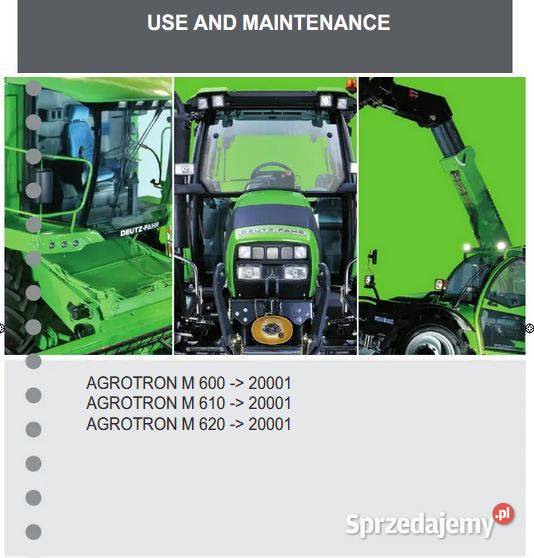 Deutz Fahr AGROTRON M600 M610 M620 instrukcja Kielce