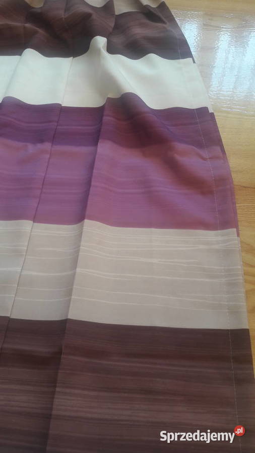 Tkanina satinet zasłona gotowa krembeżfioletbrąz Wystrój okien Radom