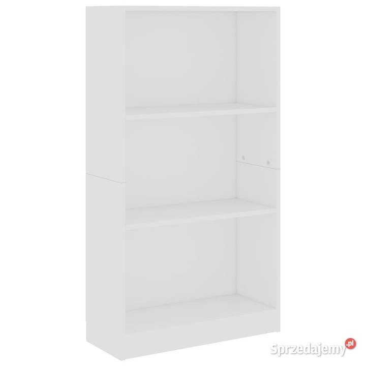 3poziomowy regał na książki biały 60 x 24 x 109