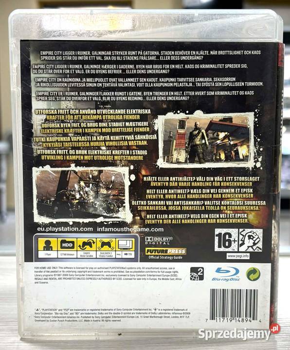 Gra 3 inFamous Sony Playstation 3 Elbląg sprzedam