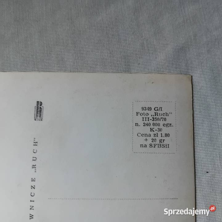 Pocztówka wielkanocna RUCH 1970 r Czarnobiała wielkopolskie Koźminek