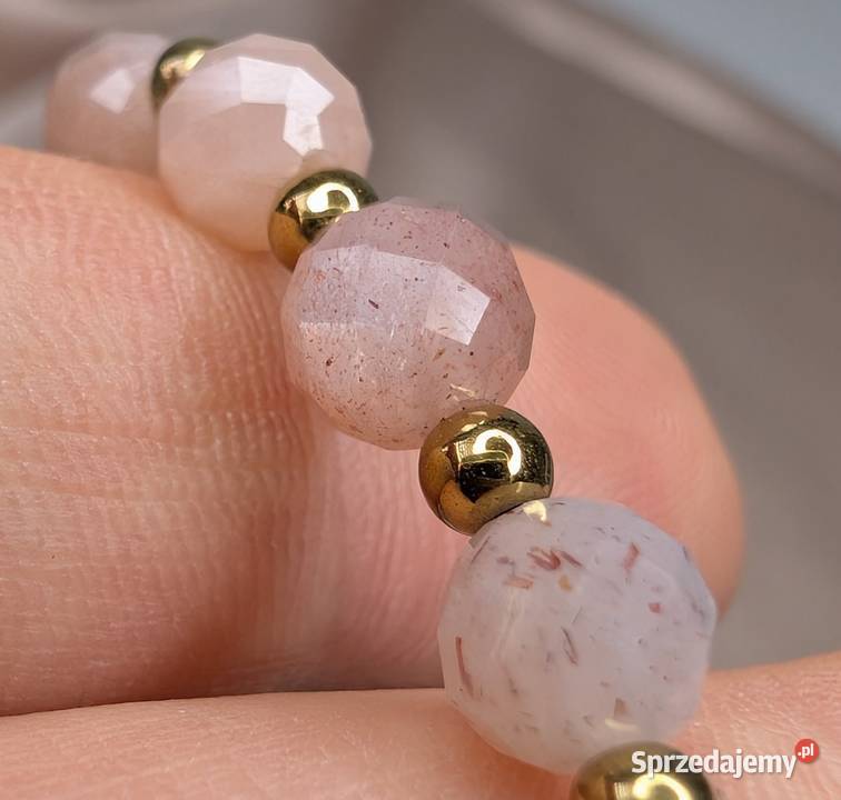 Bransoletka różaniec kamień słoneczny krzyżyk mazowieckie Warszawa