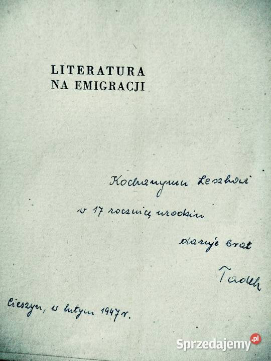 Unikatowe książki Literatura na Emigracji Antykwariat Warszawa