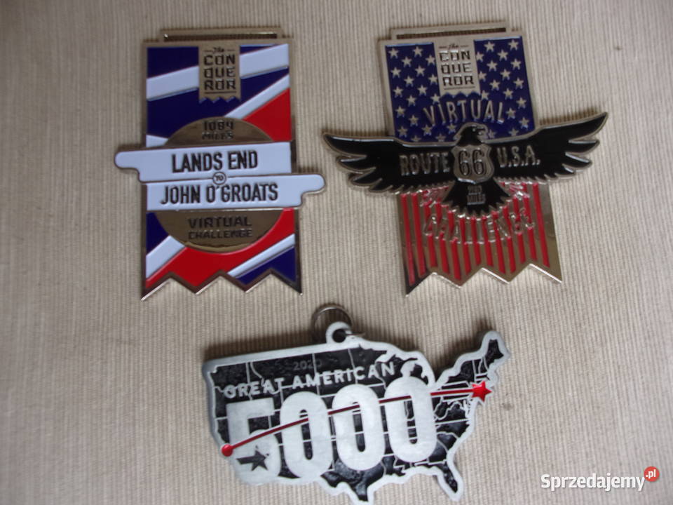 2 x Angielskie Medale wirtualnego wyzwania ROUTE Warszawa sprzedam