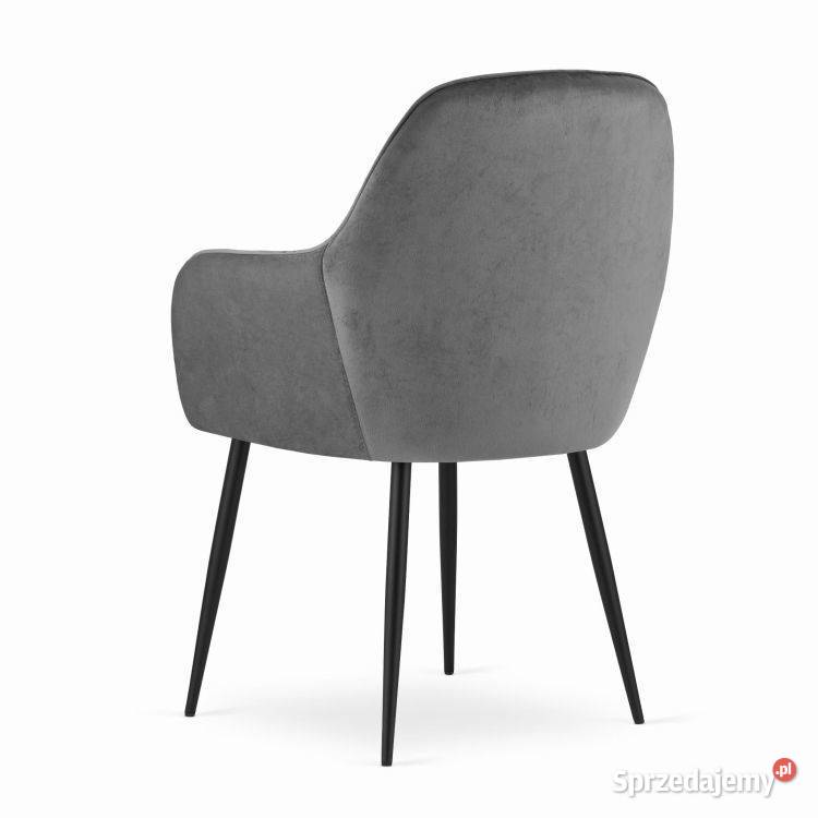 Krzesło LUGO aksamit ciemny szary nogi czarne x podlaskie Bielsk Podlaski