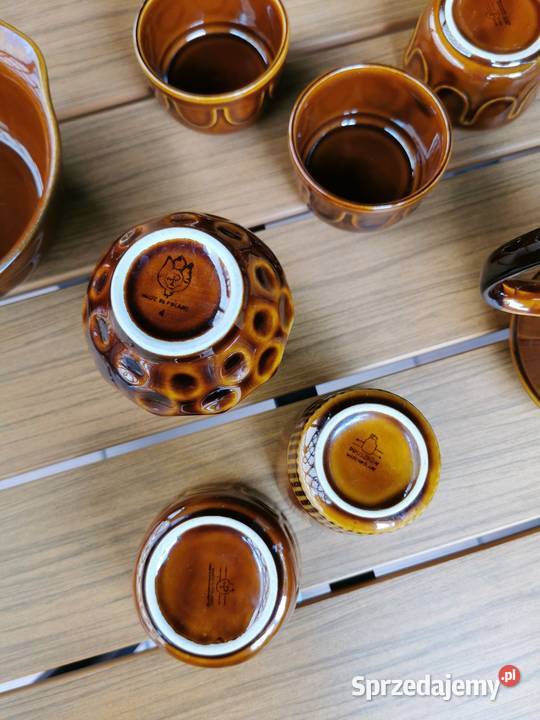 Porcelit Pruszków Prl Vintage Bulionówki dzbanek Porcelana i szkło Piastów