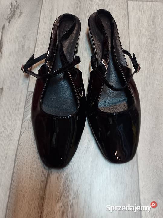 43 Czarne baleriny czółenka wieczorowe z odkrytą Moda i Styl Kraków sprzedam