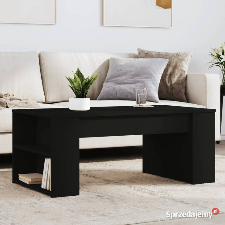 Stolik kawowy czarny 102x55x42 materiał Warszawa