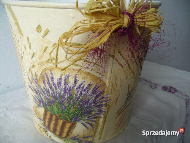 dekoracyjne wiaderko decoupage
