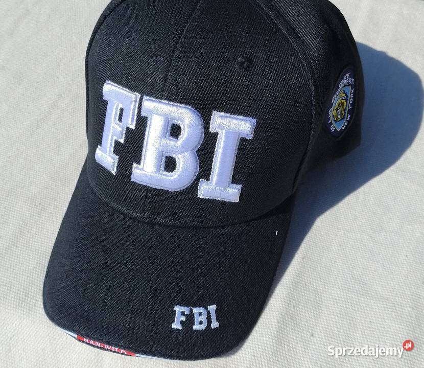 Czapka z daszkiem FBI z medalem FBI platerowanym Wołomin
