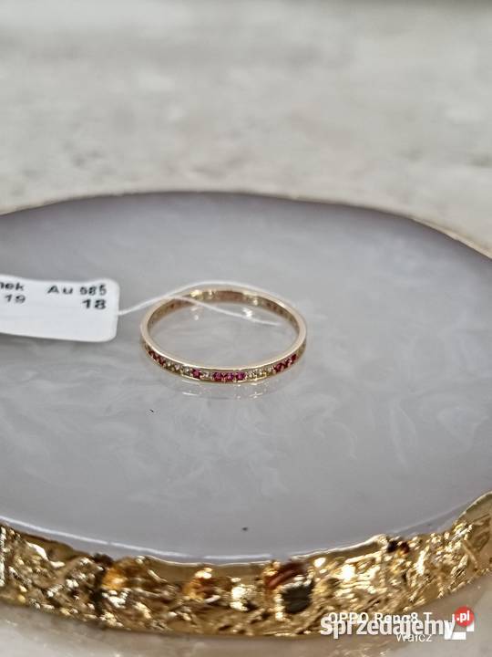 Złoty Nowy pierścionek z cyrkoniami 18pr585 złoto Wałcz