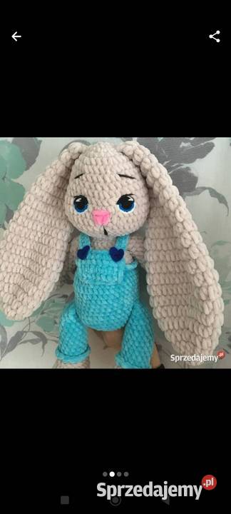 Króliczek przytulanka na szydełku miękka Ruda Śląska sprzedam