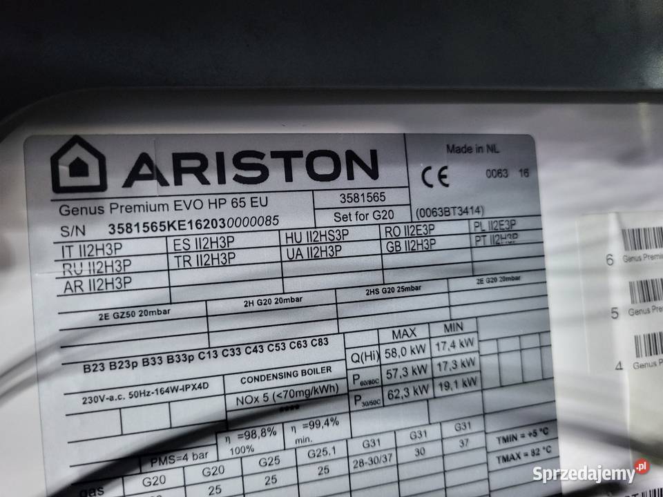 Ariston Genus Premium EVO HP 65 EU