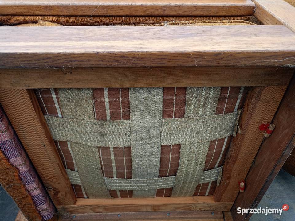 Stół okrągły fotele PRL antyki lata Świerczów