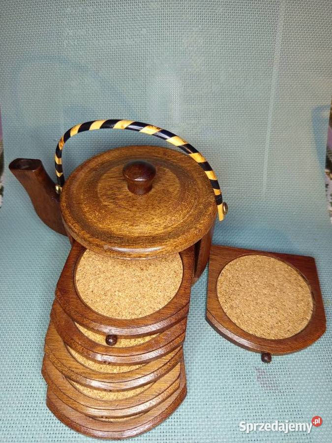 Stary drewniana Rustykalny zestaw podkładek