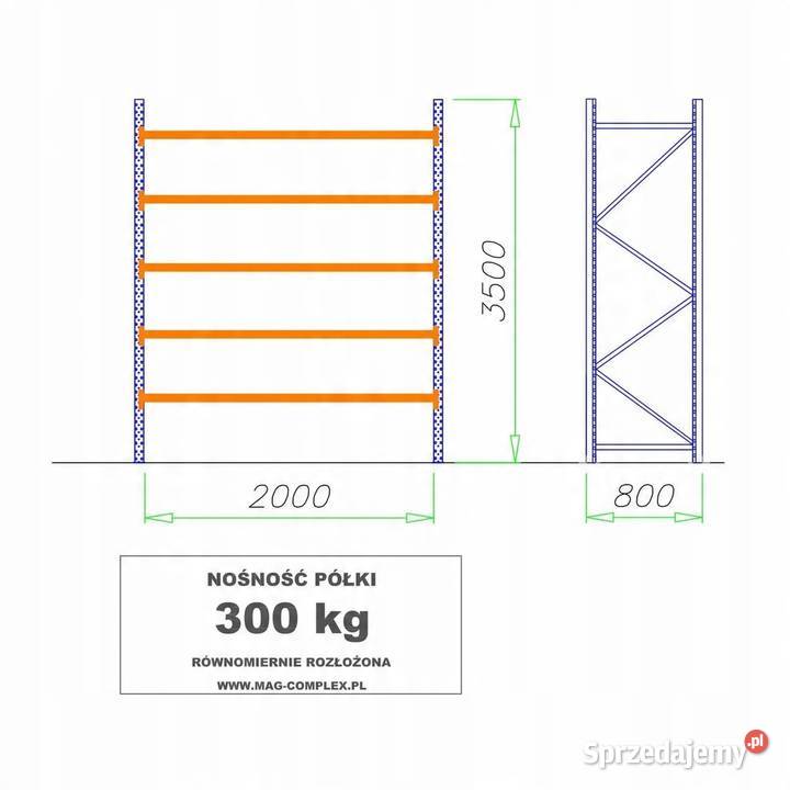 REGAŁ METALOWY MAGAZYNOWY WYTRZYMAŁY MOCNY MRC28 Sopot sprzedam