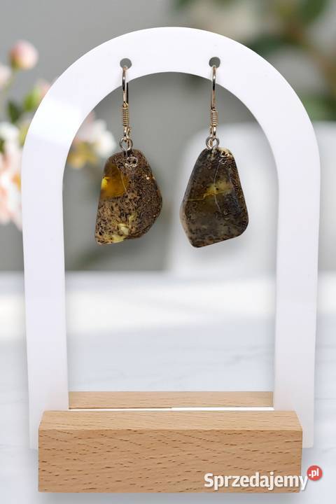 Kolczyki z BURSZTYNU bursztyn bałtycki bryłki