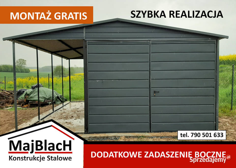 Garaż Blaszany zadaszenie Schowek Garaże śląskie Myszków