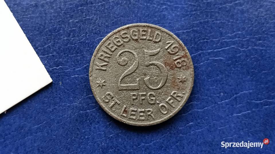 Stare monety 25 fenig 1918 Leer Niemcy Lesko
