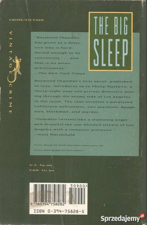 The Big Sleep Raymond Chandler Vintage Books Rok wydania 1992