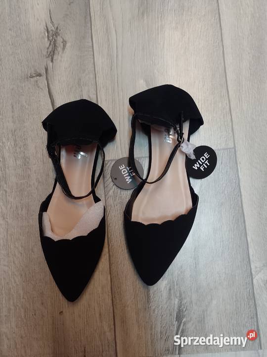 42 Czarne baleriny wieczorowe z zapięciem NOWE Kraków
