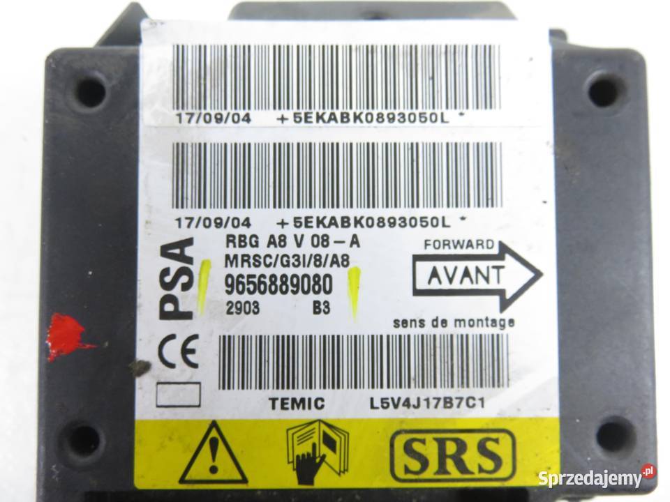 MODUŁ AIRBAG CITROEN C3 I FC 9656889080 osobowe