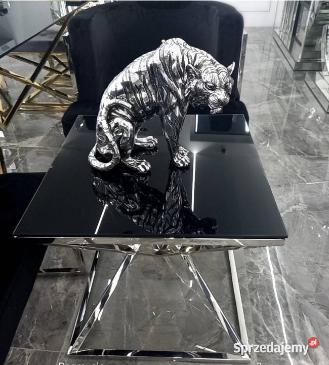 Figura srebrny tygrys Glamour 35x30x18 Golkowice