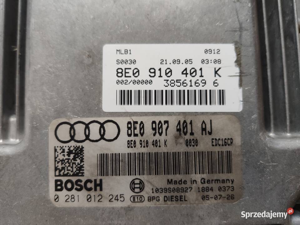 Sterownik komputer silnika A4 B7 30 TDI osobowe Jeleśnia