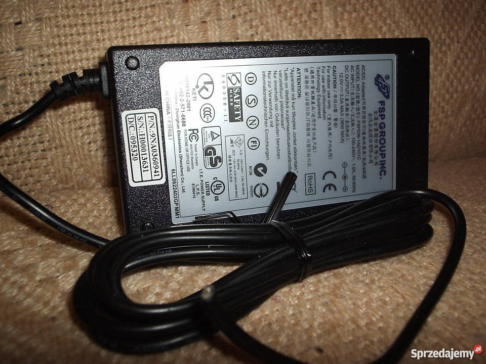Zasilacz 230V 12V 3A Ostrołęka