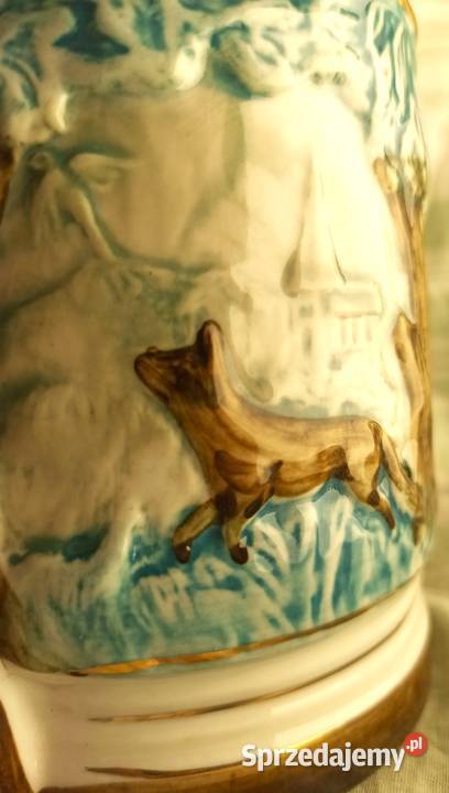 KUFEL MYŚLIWSKI porcelanowy ROYAL DUX sygnowany sprzedam