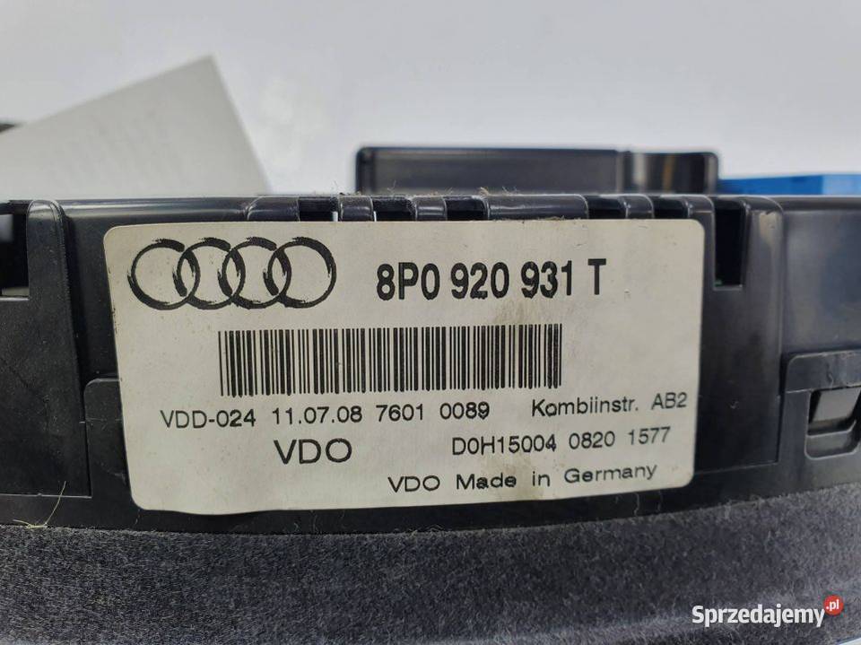 LICZNIK ZEGAR AUDI A3 8P 8P0920931T Lipno