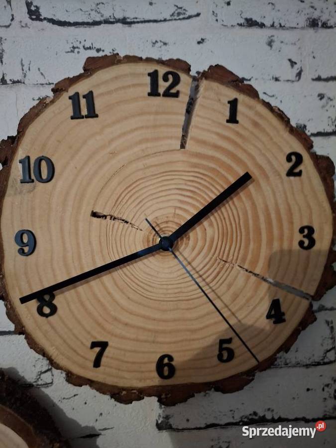 Zegar z plastra drewna średnica 30 ścienny