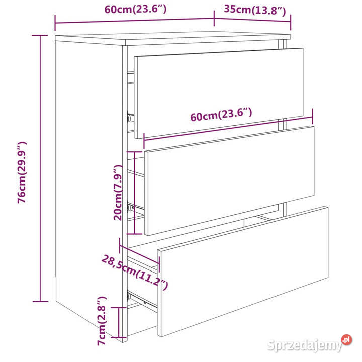 Szafka czarna 60x35x76 materiał drewnopochodny Warszawa