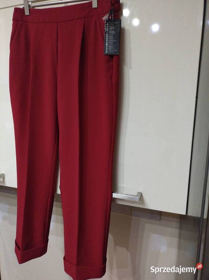 Spodnie na kant w kolorze czerwonym AGGI Długie Lublin