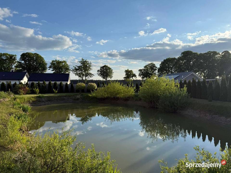 Dom jednorodzinny ze stawem na dużej działce mieszkalny Skoki