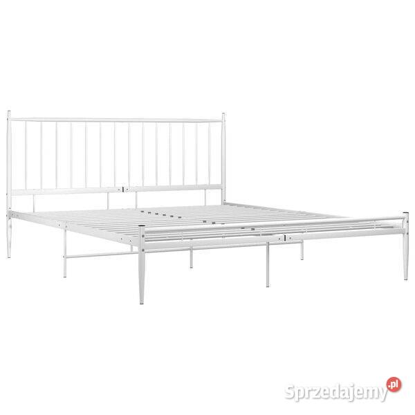 vidaXL Rama łóżka biała metalowaSKU325028