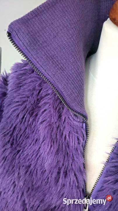 Futerko sztuczne bomberka fioletowe jesień zima
