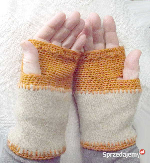 wełniane mitenki beżowe mitenki musztardowe podlaskie Białystok