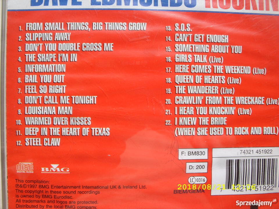 CD rock DAVE EDMUNDSROKIN Wołów