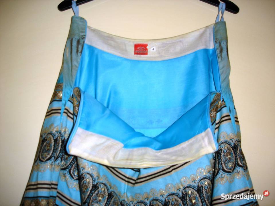 Nowa rozkloszowana niebieska spódnica midi S Inny materiał sprzedam