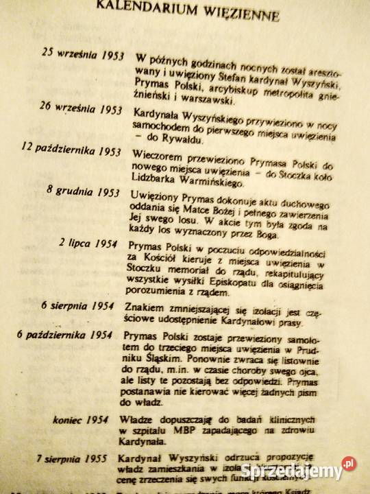 Wyszyński Zapiski więzienne książka mazowieckie Warszawa sprzedam