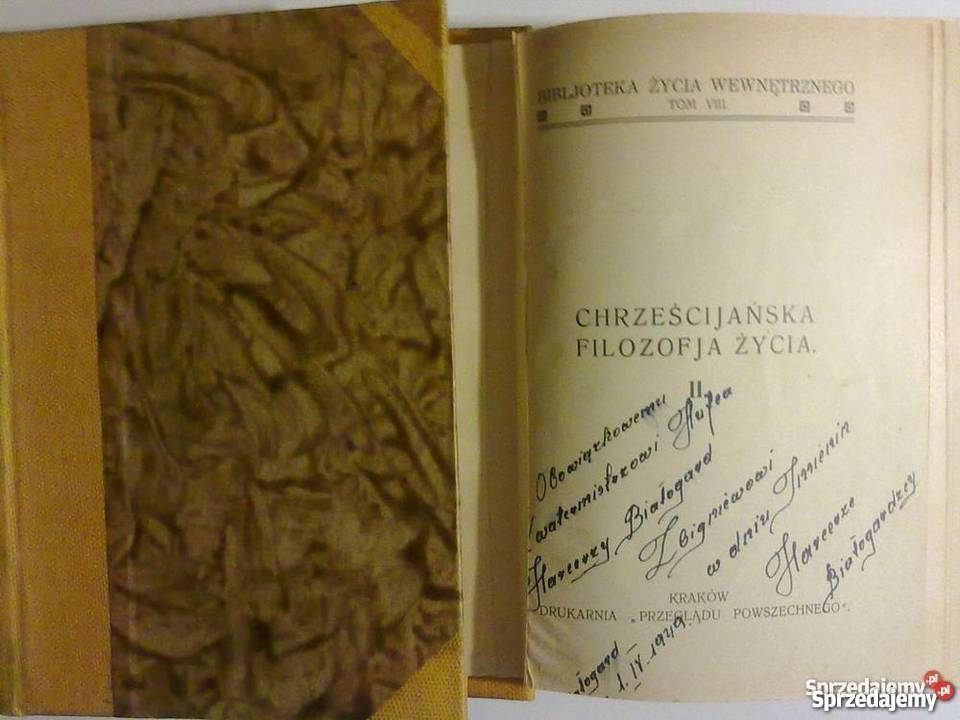 CHRZEŚCIJAŃSKA FILOZOFIA ŻYCIA TOM I O TILMANN Warszawa sprzedam