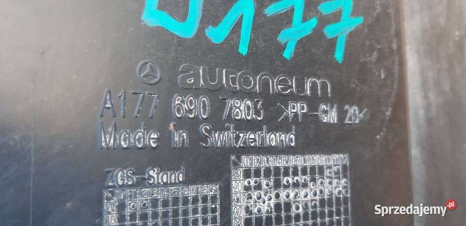 MERCEDES AKLASA W177 OSŁONA PŁYTA POD SILNIK Trzciel