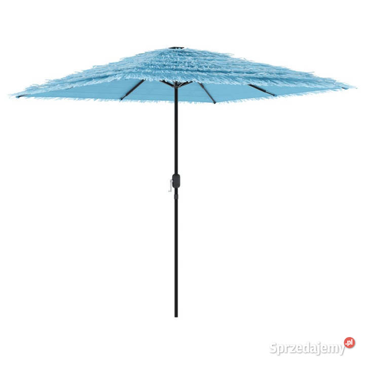 Parasol ogrodowy na stalowym słupku niebieski