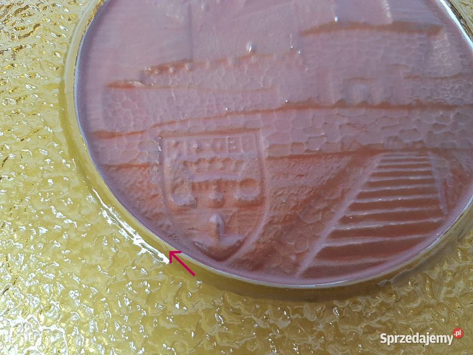 Patera Sahara Zamek Będzin Ząbkowice szkło PRL Dąbrowa Górnicza