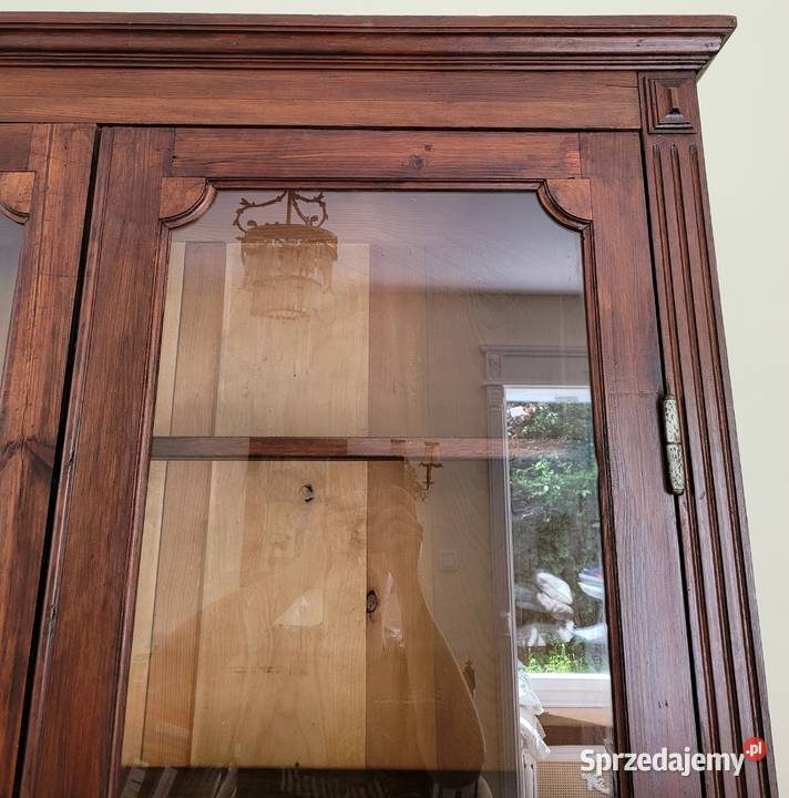 Stara drewniana witryna biblioteczka odnowiona Wrocław