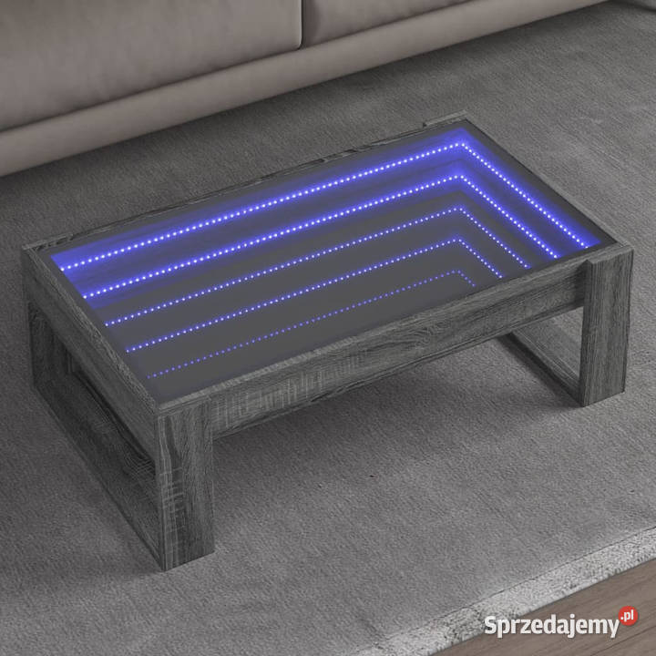 Stolik kawowy z LED Infinity szary dąb sonoma mazowieckie Warszawa