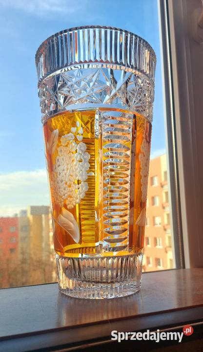 Piękny duży wazon kryształowy PRL dolnośląskie Wrocław sprzedam