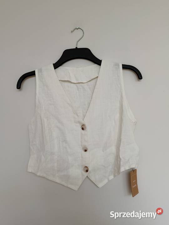 Kamizelka damska SHEIN biała wiskozowolniana na Gdynia